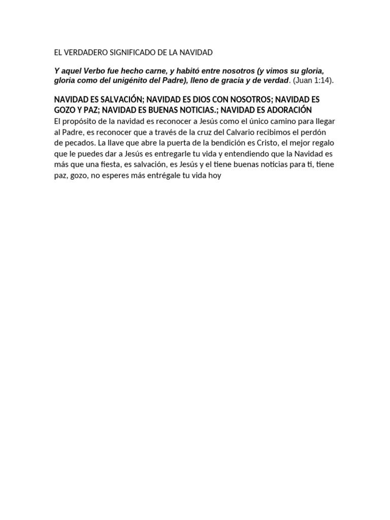 El Verdadero Significado de La Navidad | PDF