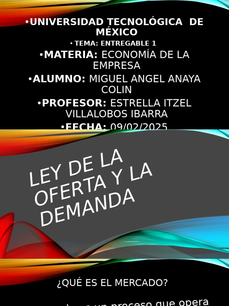 Ley de Oferta y Demanda en Mercados | PDF | Mercado (economía) | Dinero