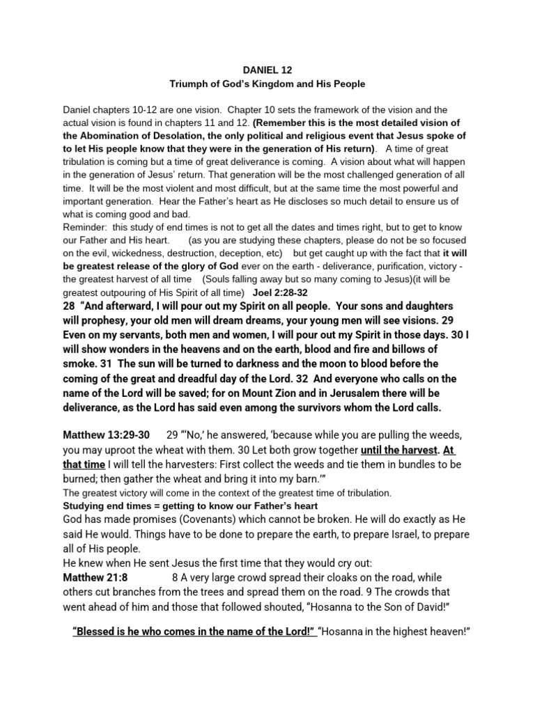 DANIEL 12 Notes | PDF | The Beast (Revelation) | Book Of Daniel
