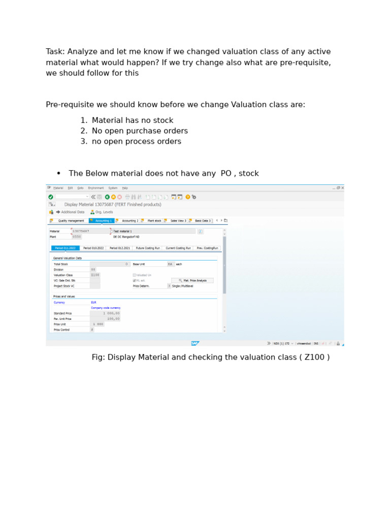 Valuation Class Change Guidelines for Materials | PDF