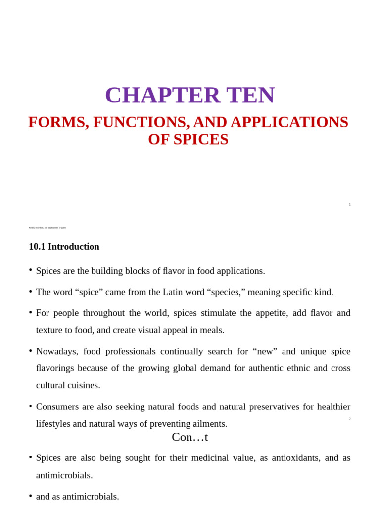 Spices: Forms, Functions, and Uses | PDF | Spice | Taste