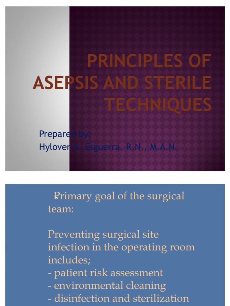 Principles of Sterile Technique PDF