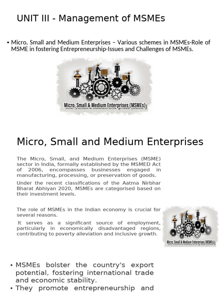 MSME Management and Economic Impact | PDF | Entrepreneurship | Small ...