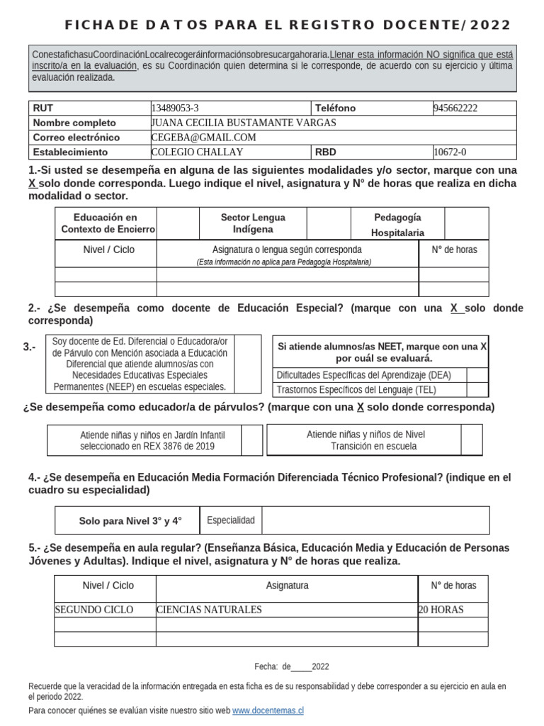 Registro Docente 2022: Evaluación y Datos | PDF | Educación de la ...