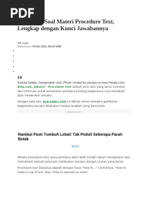 15 Contoh Soal Materi Procedure Text