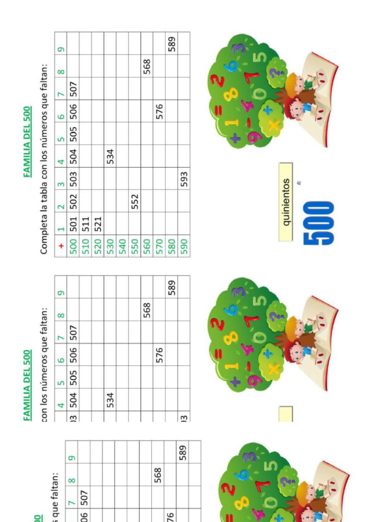Fichas Trabajar El Numero 500 | PDF