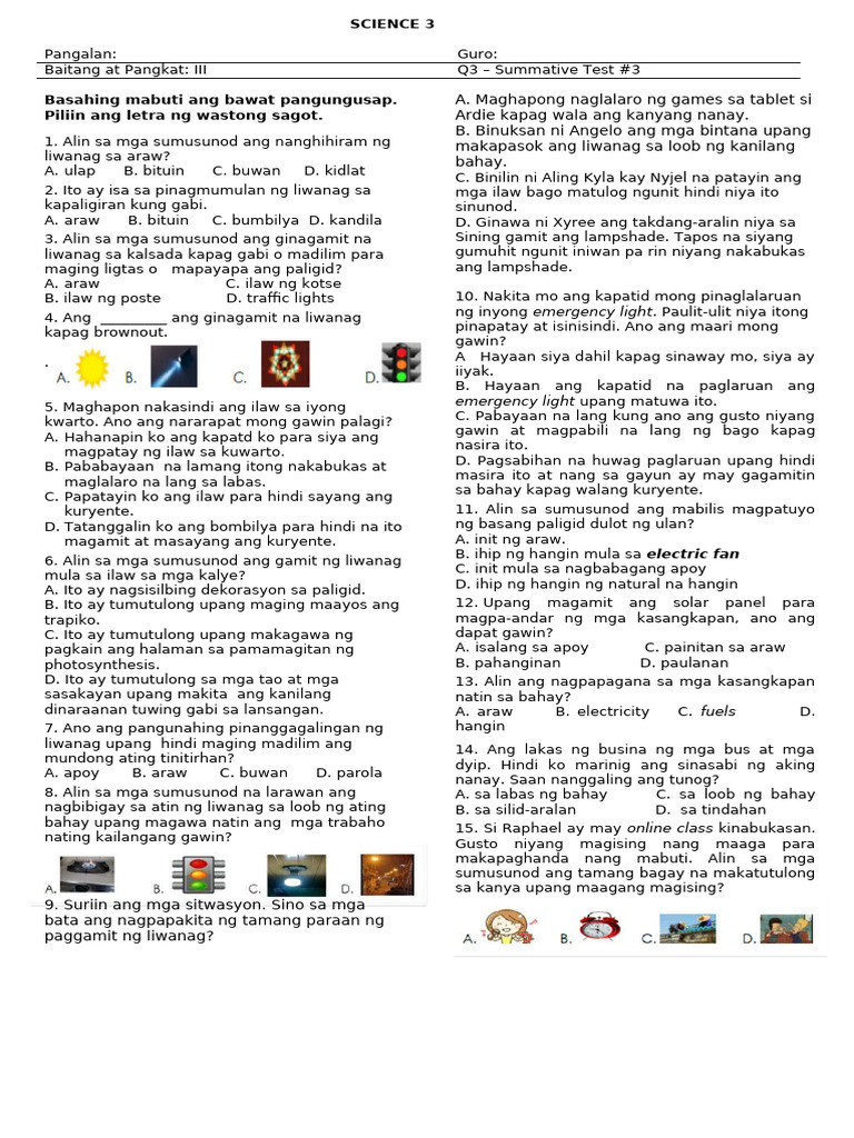 Q3 SCIENCE ST3 Edited | PDF