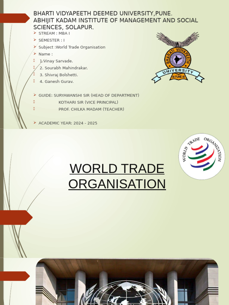 Overview of World Trade Organisation | PDF | World Trade Organization ...