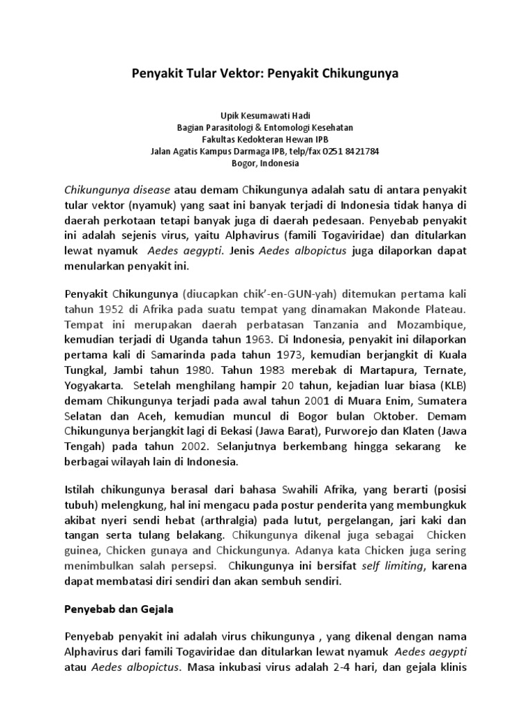 Penyakit Tular Vektor Chikungunya