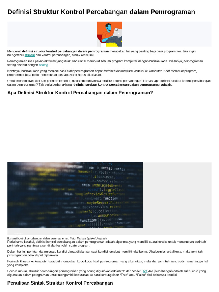 Definisi Struktur Kontrol Percabangan | PDF