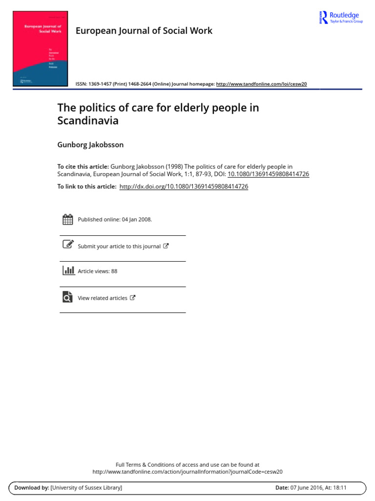 Elderly Care Research PPR | PDF | Nordic Countries | Pension