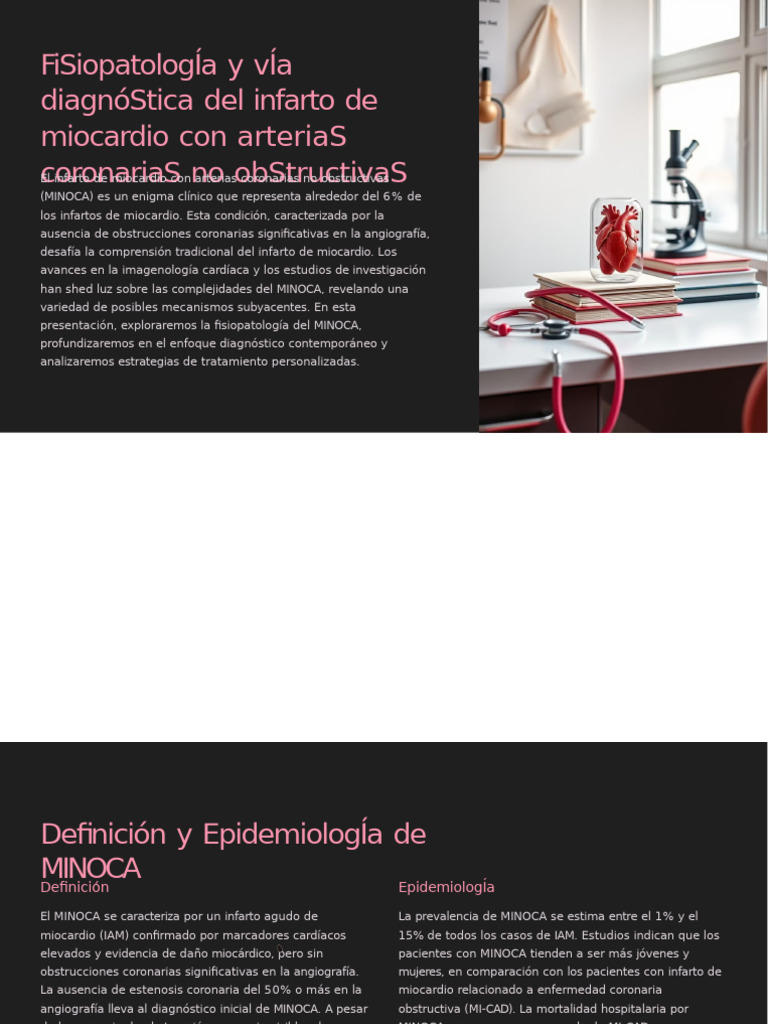 Fisiopatología y diagnóstico de MINOCA | PDF | Infarto de miocardio ...
