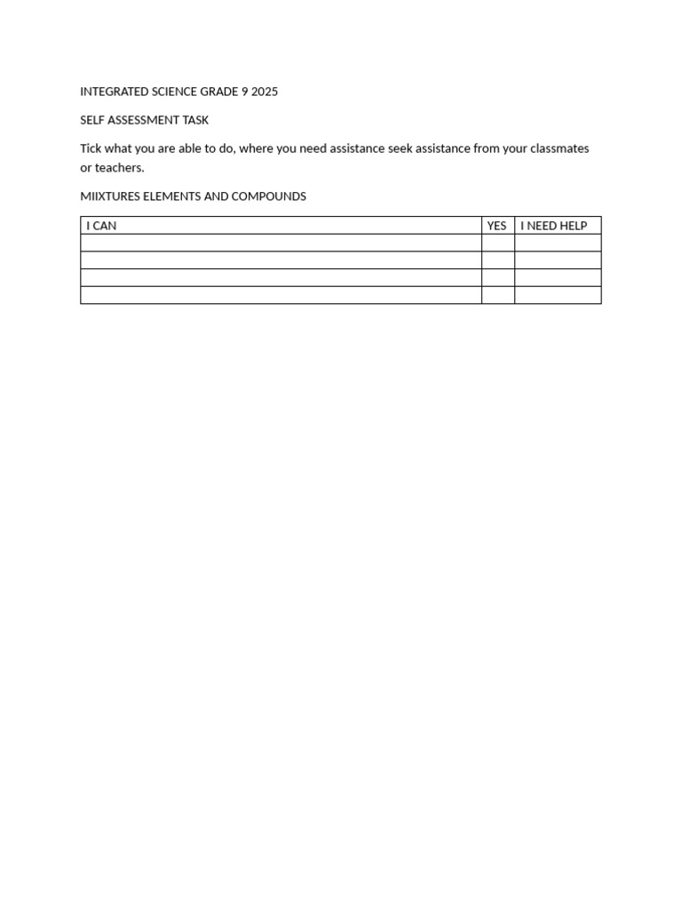 Integrated Science Grade 9 2025 | PDF