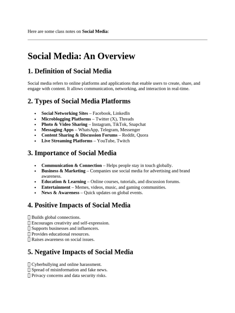 Social Media Overview and Insights | PDF