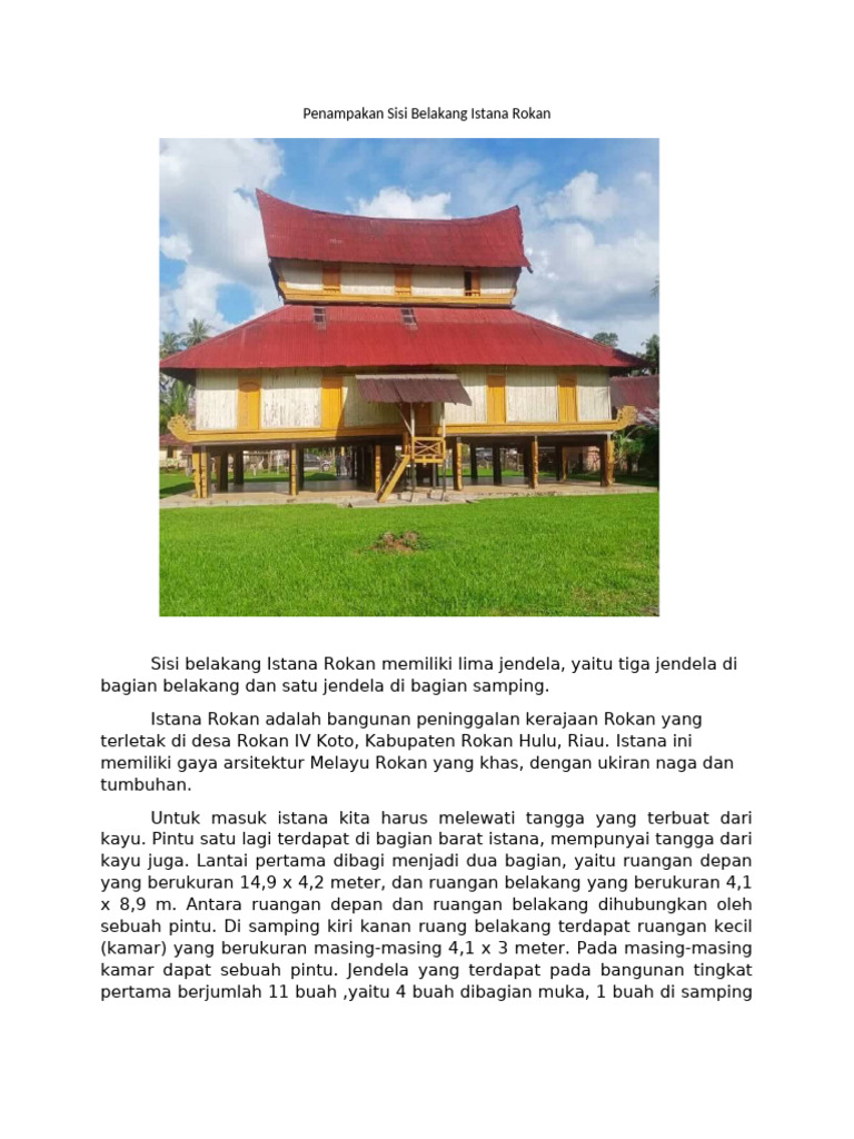 Arsitektur Istana Rokan dan Siak Riau | PDF