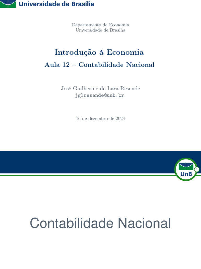 Contabilidade Nacional e PIB: Conceitos Essenciais | PDF | Custo de ...
