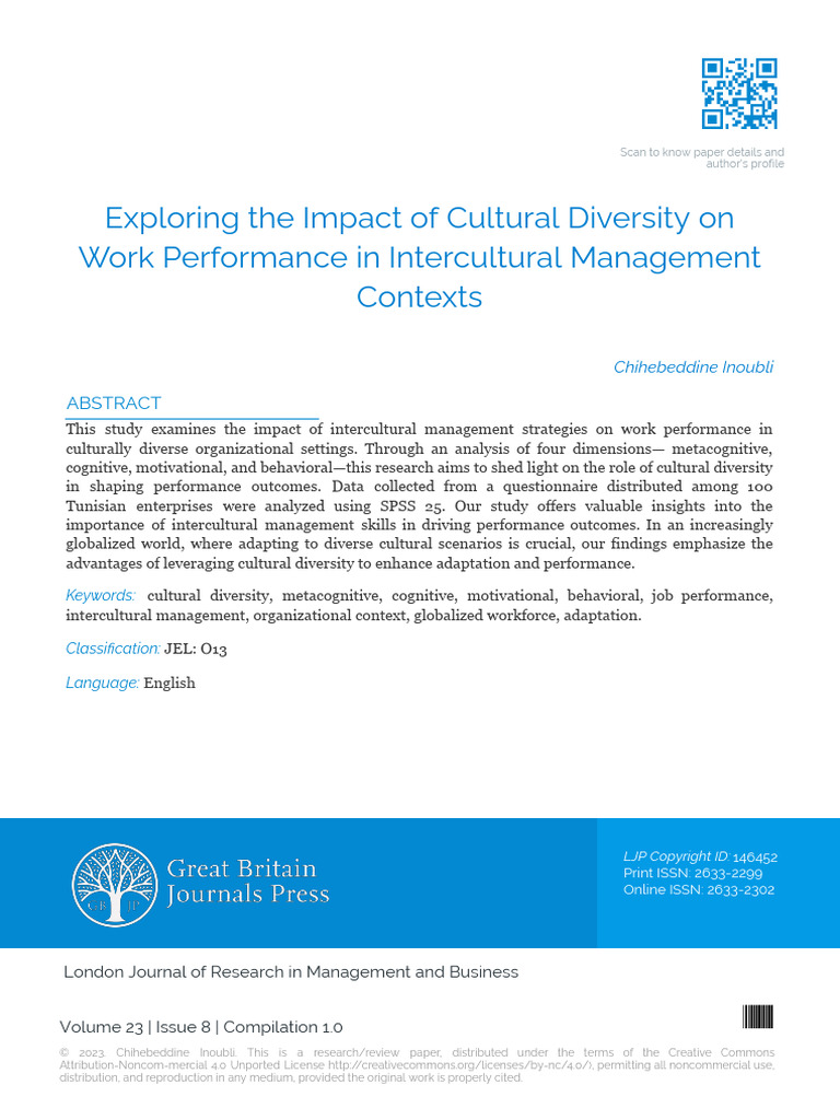 Exploring The Impact of Cultural Diversity On Work Performance in ...