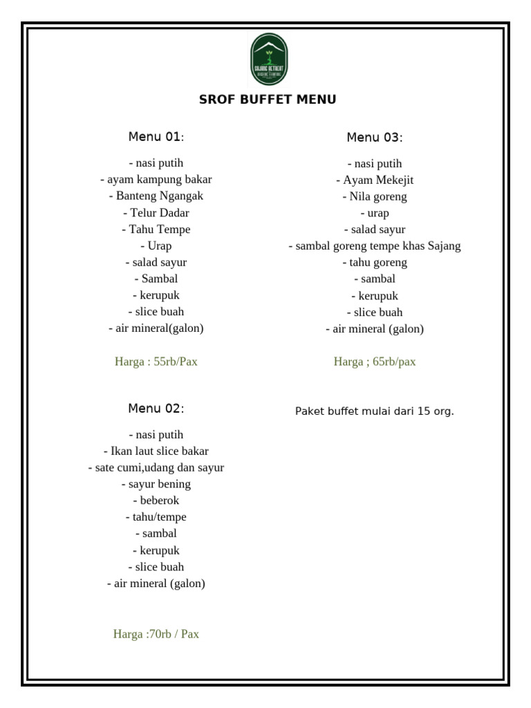 Menu 01 | PDF