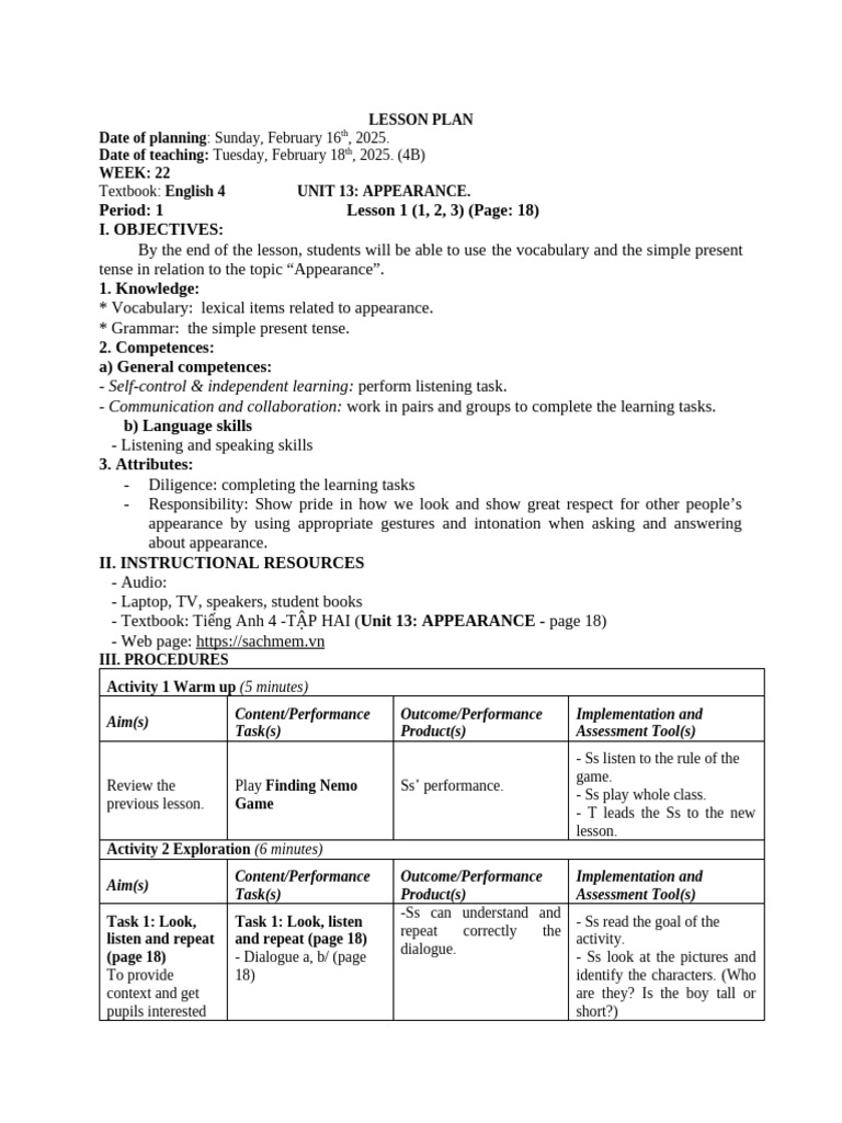 Unit 13 Lesson 1 (123) | PDF | Vocabulary | Psycholinguistics
