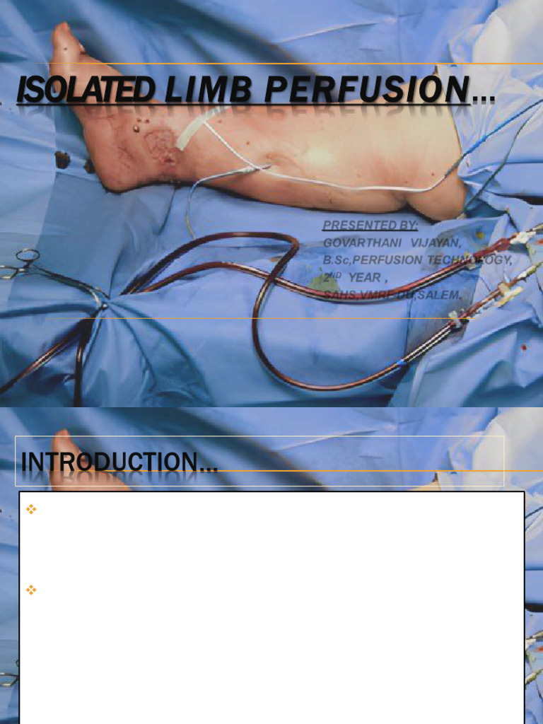Isolated Limb Perfusion Overview | PDF | Chemotherapy | Medical Treatments