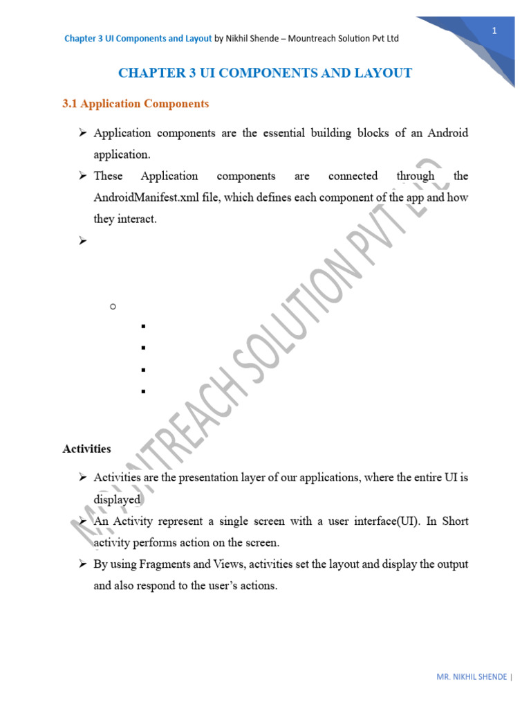 Chapter 3 - UI Components and Layouts-1 | PDF | Page Layout | User ...