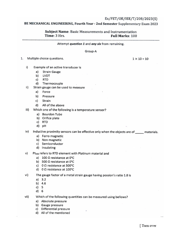Basic Measurements and Instrumentation | PDF
