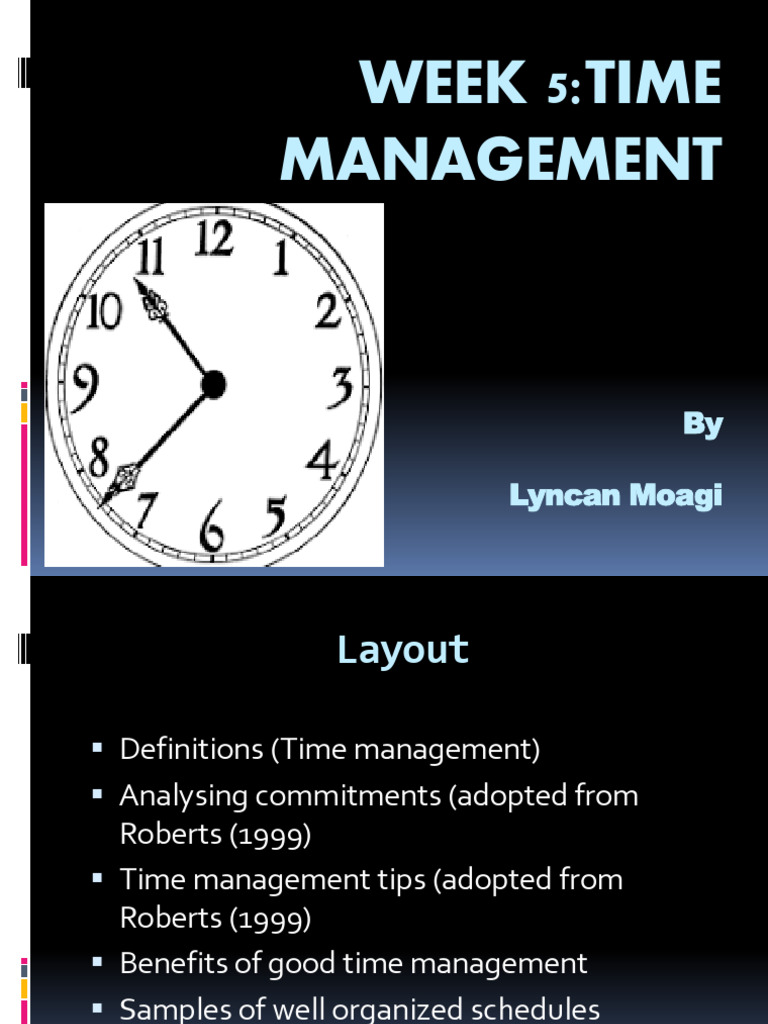2004 Week 5 Slides - Time Management | PDF