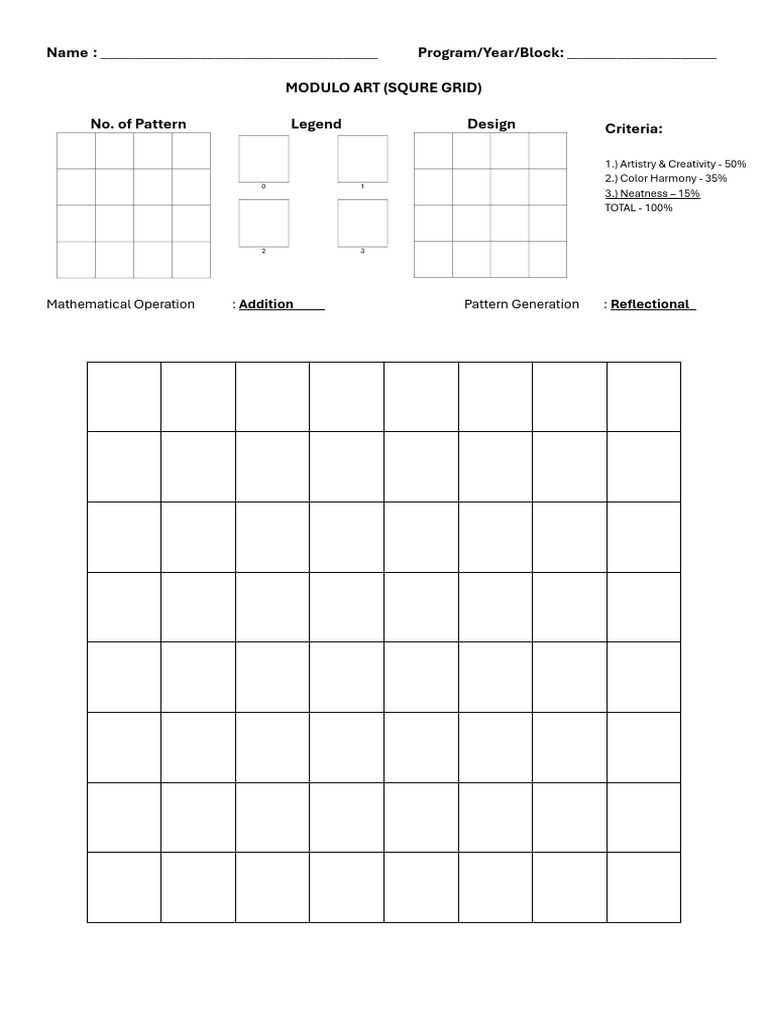 Modulo Art Square Grid Criteria | PDF