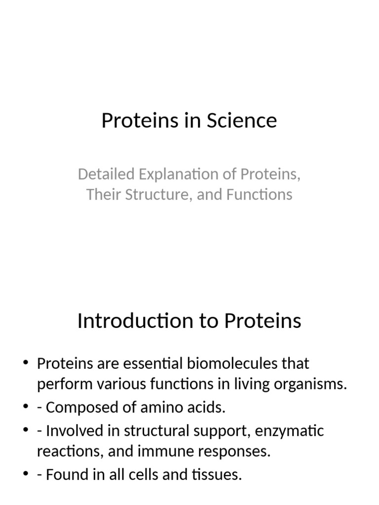 Understanding Protein Structure and Functions | PDF | Proteins | Enzyme