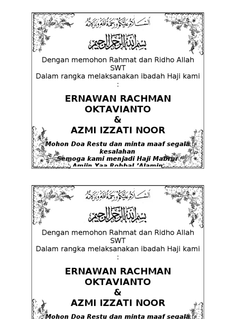 20+ Fantastic Ideas Ucapan Mohon Doa Restu Berangkat Umroh