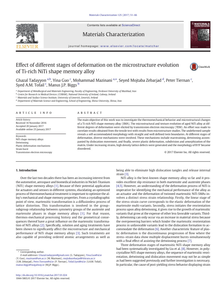 Effect of Different Stages of Deformation On The Microstructure ...