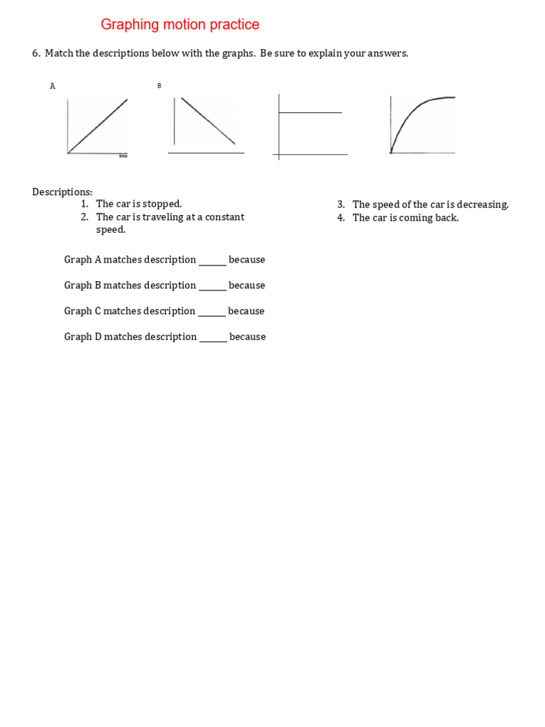 Graphing Motion Practice Exercise | PDF