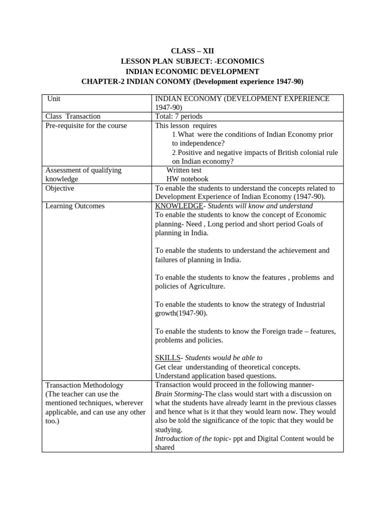 chapter-2-indian-economy-1950-1990-lesson-plans-pdf-lesson-plan