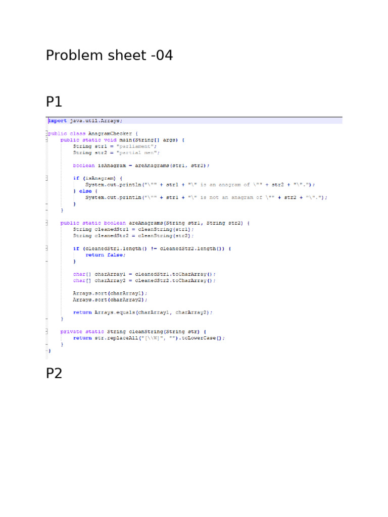 Problem Sheet - 04 | PDF