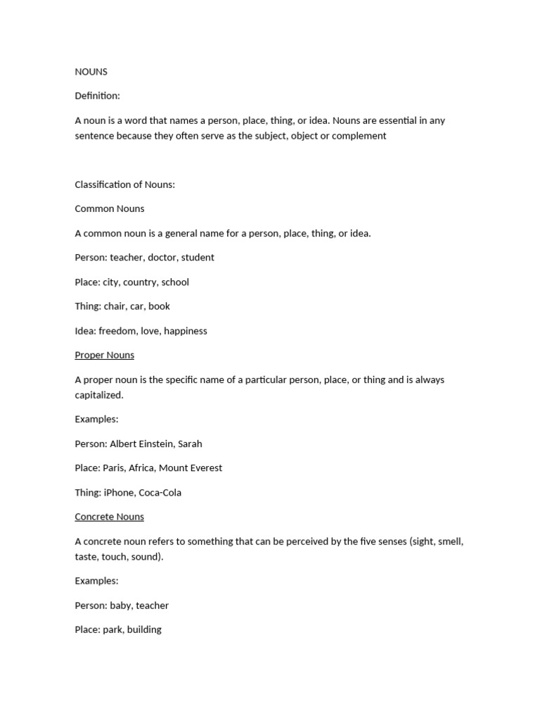 NOUNS | PDF | Grammatical Gender | Noun