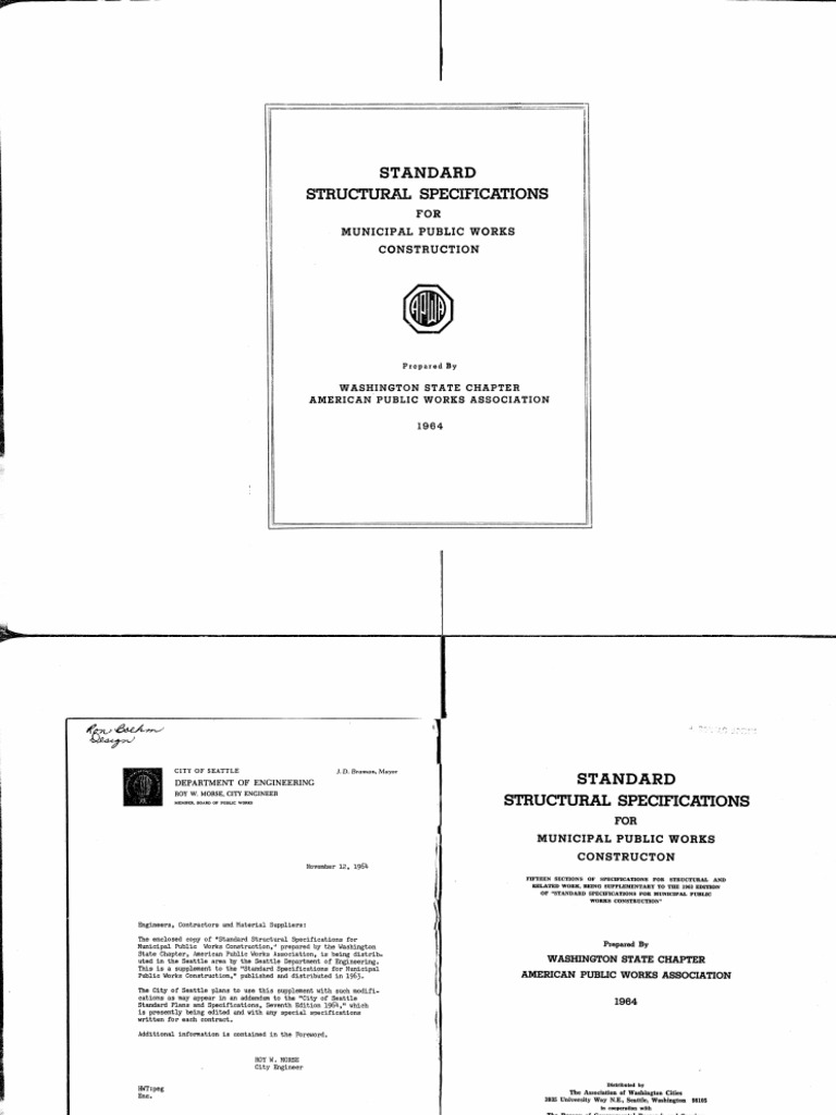 1964 Standard Structural Specs APWA | PDF