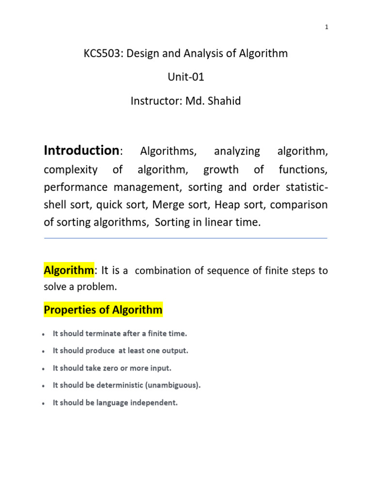 Algorithm Design and Analysis Guide | PDF | Time Complexity | Algorithms