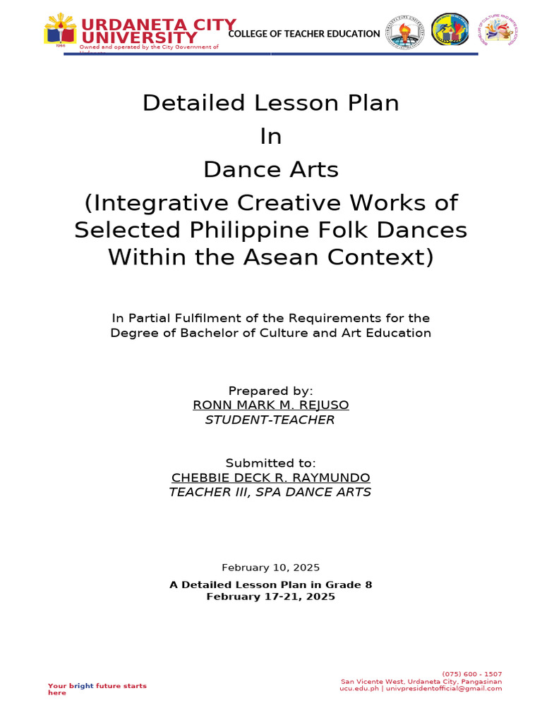 Detailed Lesson Plan: Philippine Folk Dance | PDF | Dances | Teachers