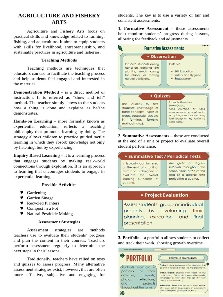 Teaching Strategies in Agri-Fishery Arts | PDF | Educational Assessment ...