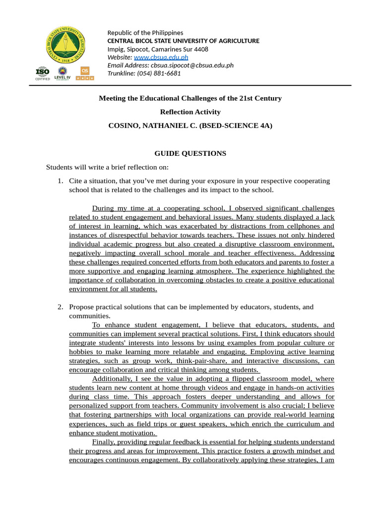 Meeting the Educational Challenges of the 21st Century (1) | PDF ...