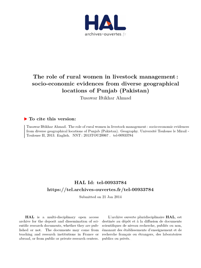 Rural Women's Role in Livestock Management | PDF | Agriculture | Statistics