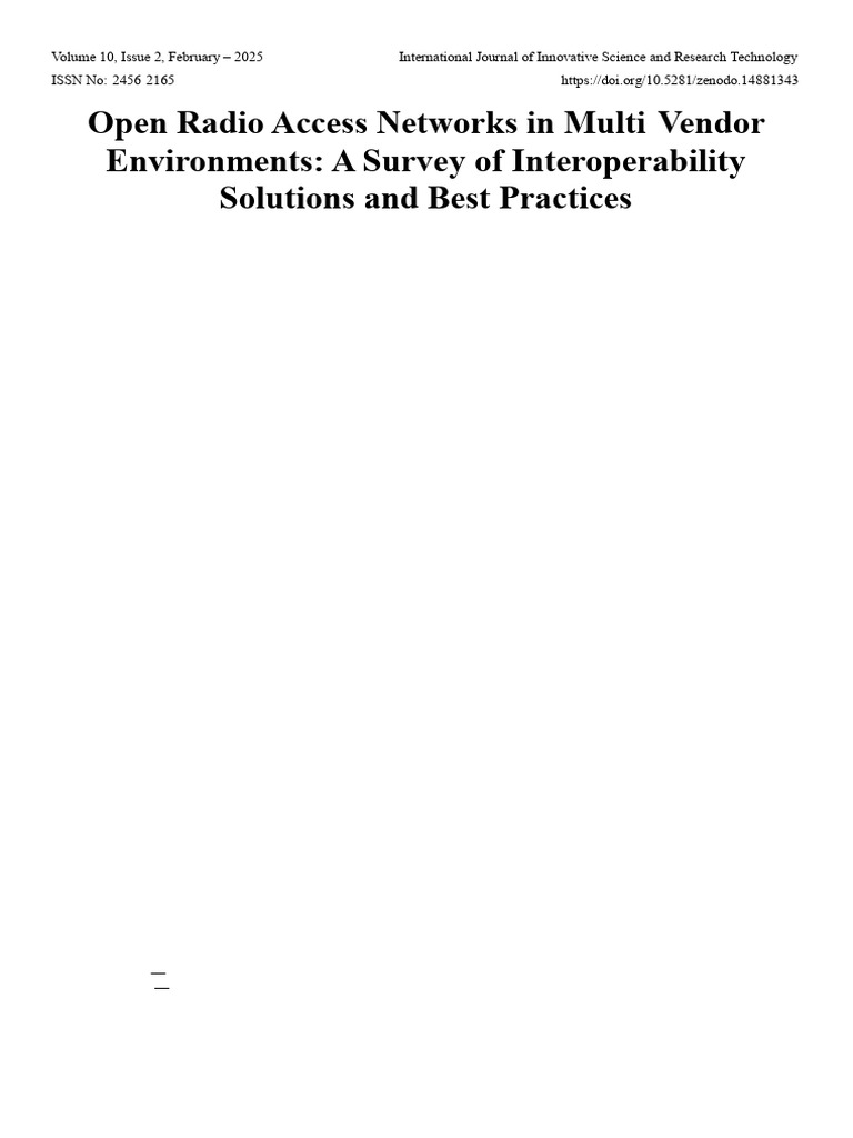 O-RAN Interoperability in Multi-Vendor Environments | PDF ...