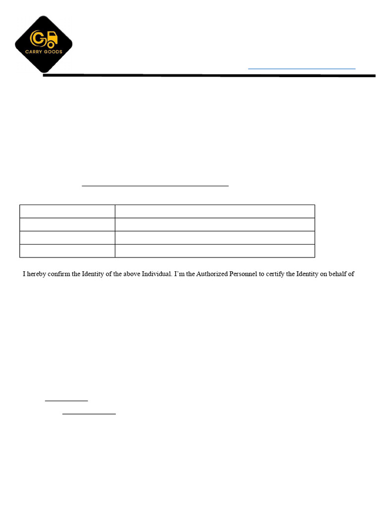 CG Letter of Identity Proof by Organization | PDF