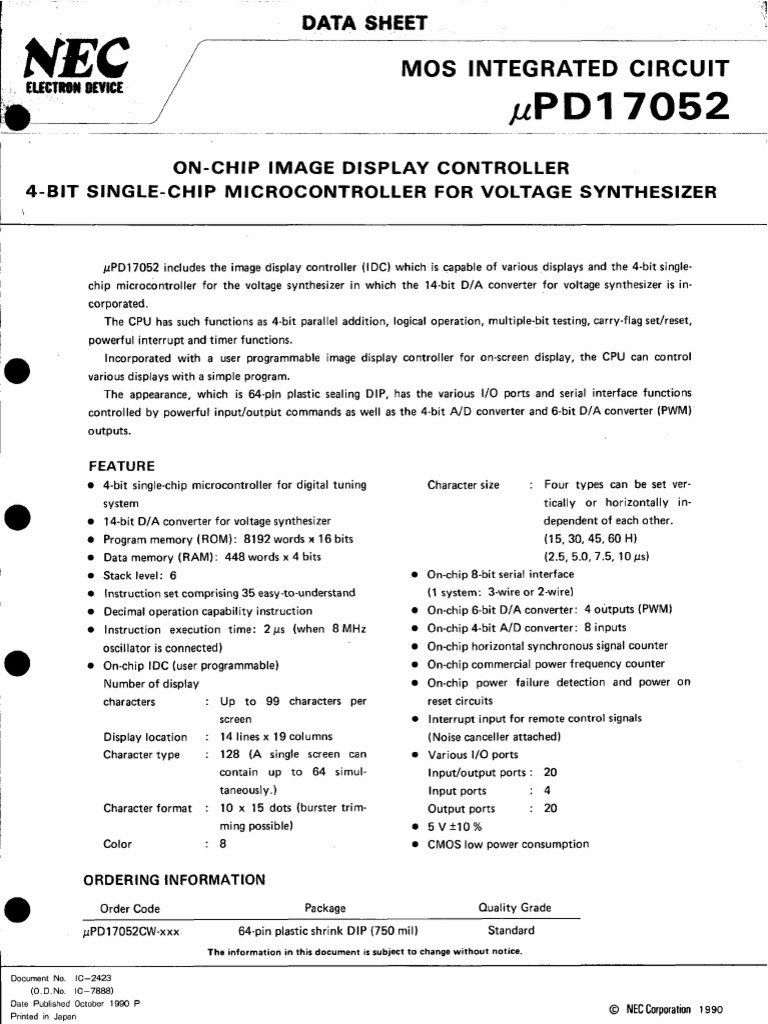 Electronics Component Datasheet Guide | PDF