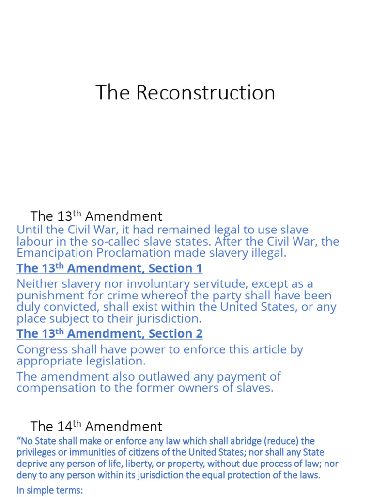 Understanding the 13th Amendment | PDF | Thirteenth Amendment To The ...