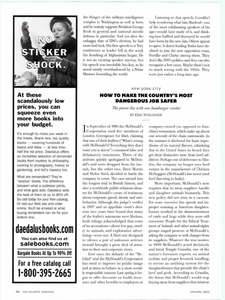 Essay+1+Article+ +Schlosser+How+to+Make | PDF