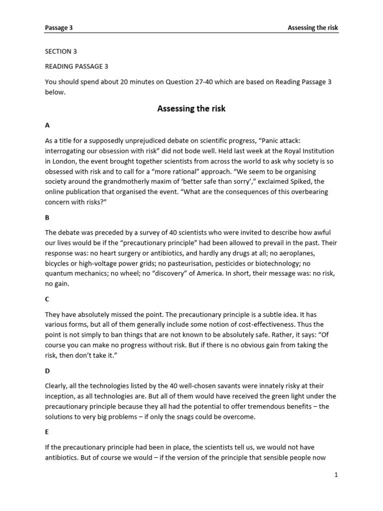 Understanding the Precautionary Principle | PDF | Risk
