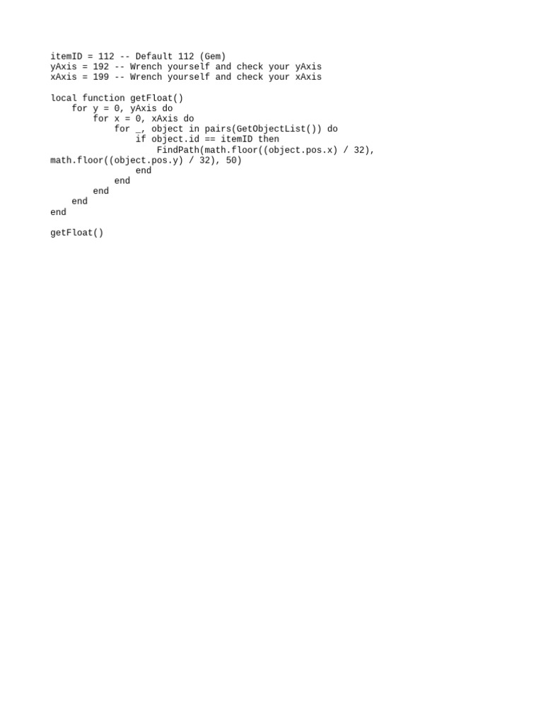 Lua Script for Object Pathfinding | PDF