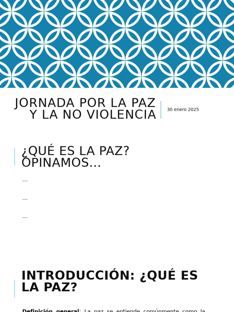 Jornada Por La Paz Y La No Violencia Pdf Paz Sermón De La Montaña
