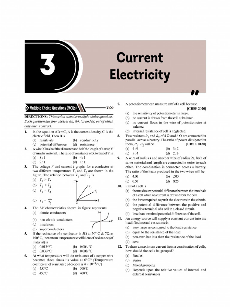 Current Electricity | PDF